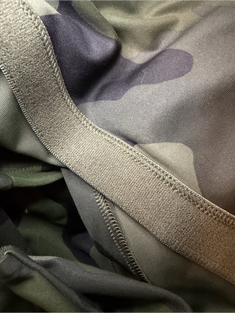 Old Navy Active Camo Print Sports Top with Built in Bra - Olive & Black - Picture 8 of 9